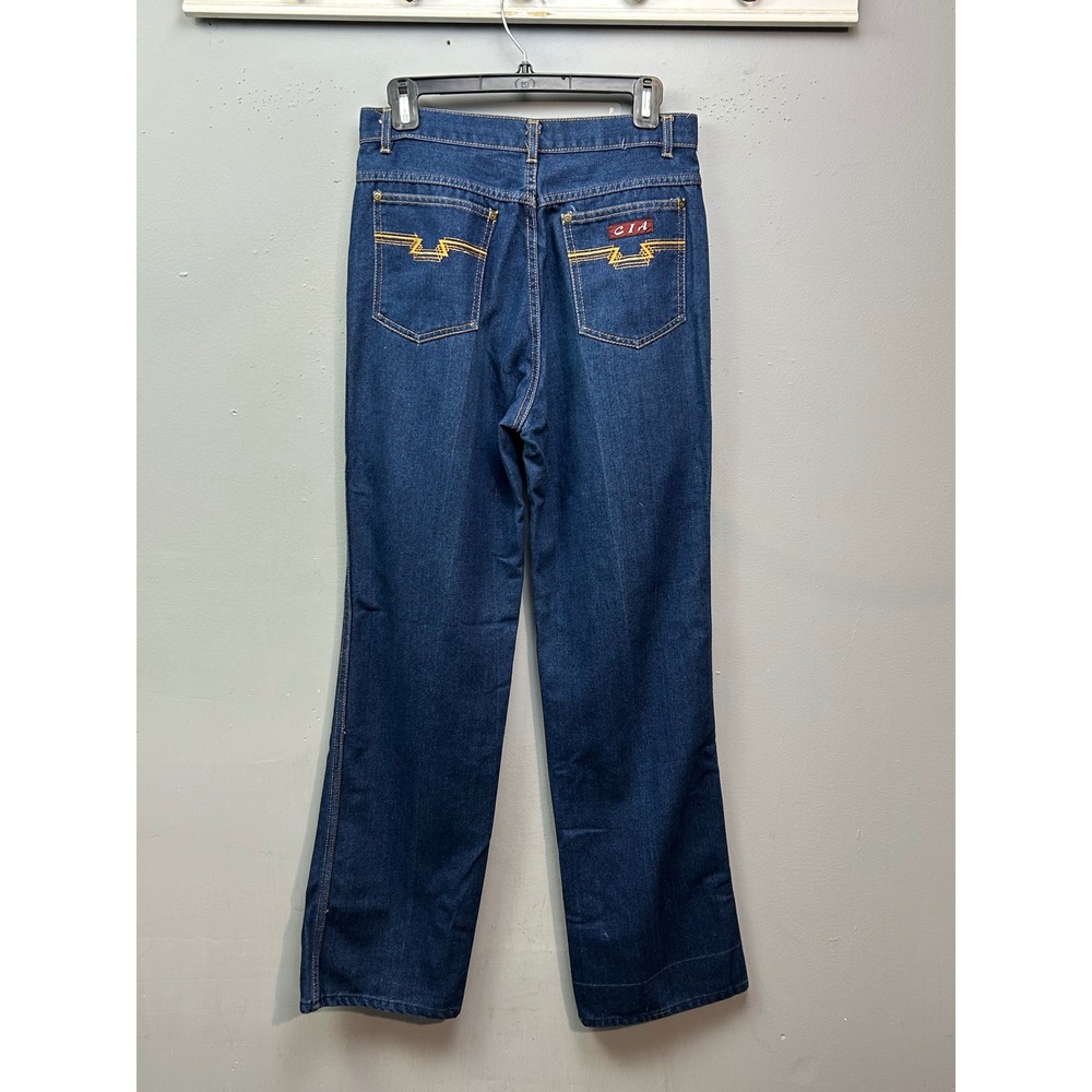 CIA Jeans Womens Vintage Size 16-US 8 Dark Wash Straight Leg Embroidered Pockets